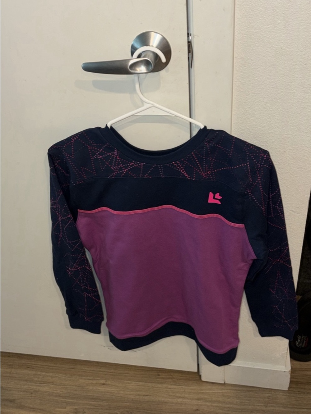 Girls' Navy & Purple Long Sleeve Top -